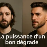 Comparatif avant et après coupe dégradée homme
