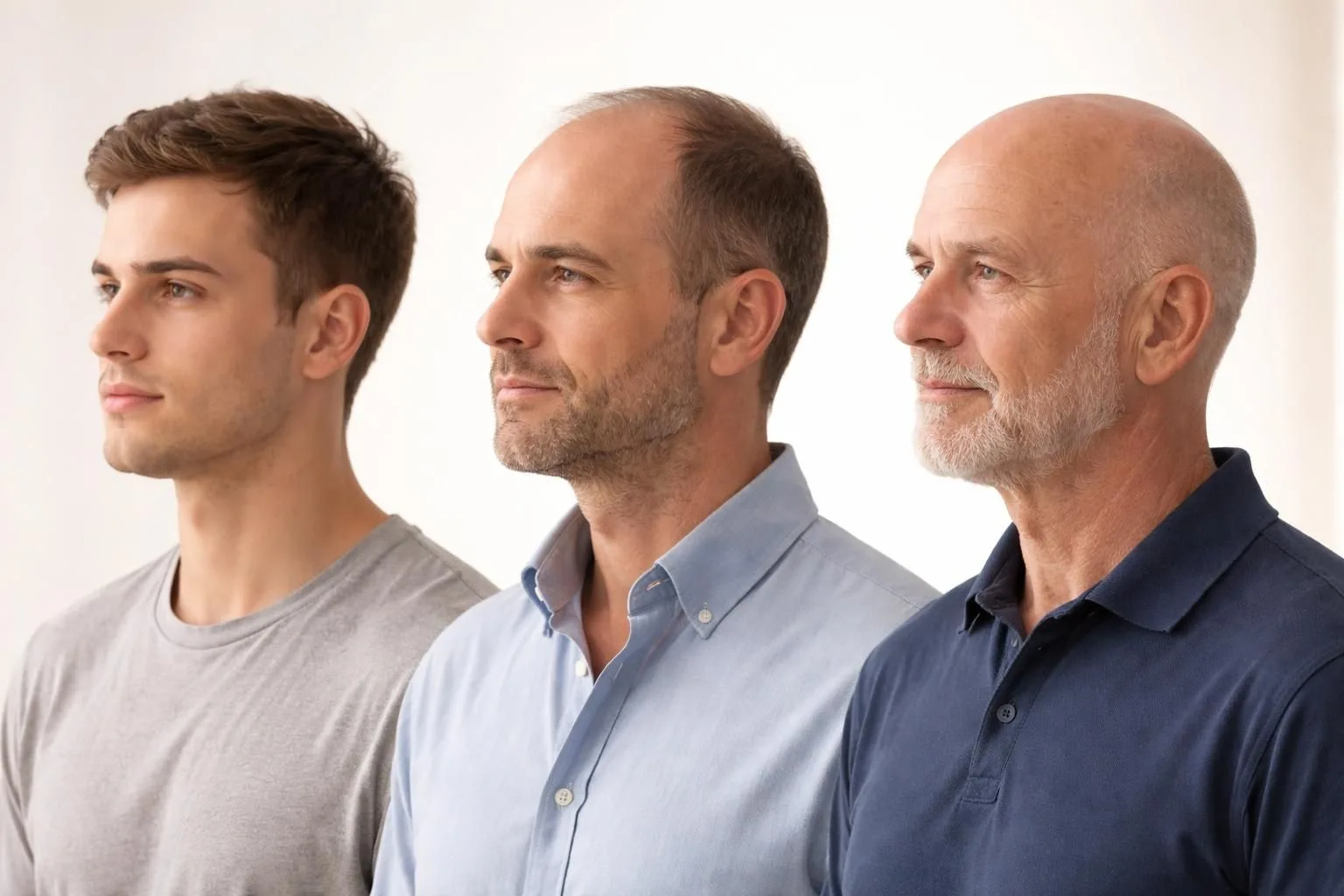 découvrez à quel âge commence la calvitie chez l'homme, les âges moyens d'apparition, les cas de calvitie précoce, et les pourcentages chez les jeunes hommes.
