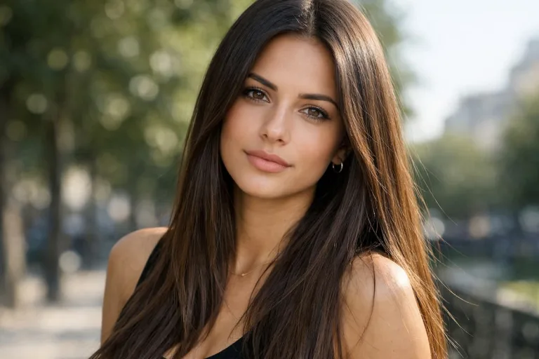 Photo d’une femme aux cheveux longs et parfaitement lisses,
